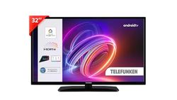 TELEFUNKEN Smart TV 32" HD Ready TE32553G54V4DAZ, TV LED 32 Pollici con Google Assistant Integrato, Compatibile con Google Home, Digitale DVB-T2, Dolby Vision HDR10, Android TV, Dolby Audio