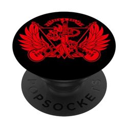 Guitarra Rock And Roll Angel Wings Vintage Retro 80s Music PopSockets PopGrip Intercambiable