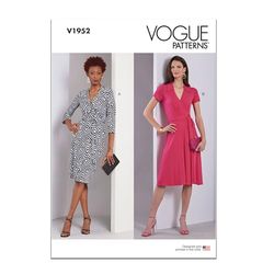 Vogue V1952A5 Misses' Wrap Dresses A5(6-8-10-12-14)