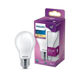 Philips LED Lampadina Goccia Equivalente a 100W E27, Luce Bianca Calda