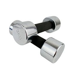 MASTER chroom halter set van 2 dumbbells 2 x 3 kg, zilver/zwart, none