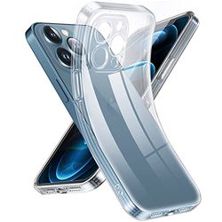Supdeal Kristallklart fodral för iPhone 12 Pro Max, [aldrig gul] [kameraskydd], tunn smal passform transparent mjuk silikon skyddande fodral, 15 cm, transparent