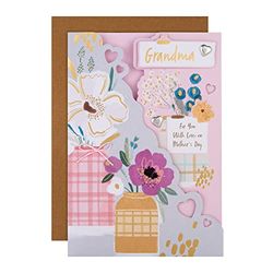 Hallmark Moederdag kaart voor oma - klassiek gebunste bloemen ontwerp