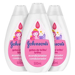 Johnson's Baby Gotas de brilho - condicionador para crianças, 3 x 500 ml