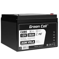 Onderhoudsvrije VRLA Green Cell AGM 12V 28Ah Gel Batterij Startaccu Vervangende Batterij Loodaccu voor Kindervoertuig Batterij voor Alarmsystemen Kinderauto Noodverlichting