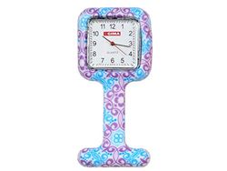 Gima - Montre d'Allaitement en Silicone, Cadran Carré, Motif Violet et Bleu