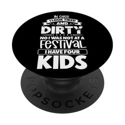 Para padres cansados - cuatro hijos PopSockets PopGrip Adhesivo