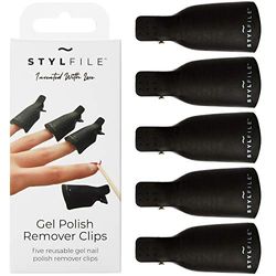 STYLFILE Clips de gel para quitar esmalte de uñas originales, clip de acetona, gel UV, juego de eliminación de barniz de goma laca