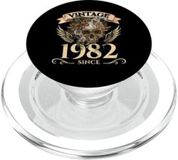 Vintage 1982 Skull 41st Birthday PopSockets PopGrip for MagSafe