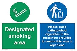 Designated smoking area Please place extinguished cigarettes in the containers provided to ensure...