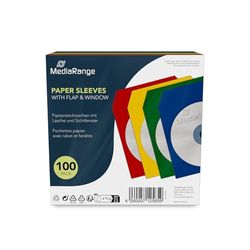 MediaRange BOX67 CD Paper Wrappers (100) Coloured with Window