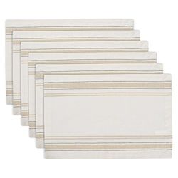 DII - Tops de mesa com riscas francesas, 100% algodão, Chambray White, Placemat