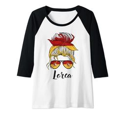 Mujer Lorca Girl, Bandera España España Camiseta Manga Raglan