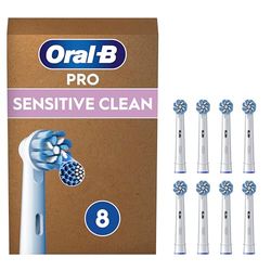 Oral-B Pro Sensitive Clean Brossettes De Rechange Pour Les Brosses Électriques Pour Adultes Sauf iO/Pulsonic, Embouts Ronds Pour Éliminer Plus De Plaque, Nettoyage En Profondeur, Lot De 8 Têtes