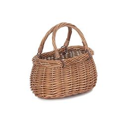 Red Hamper Wicker Shopping Basket, Brown, One Size
