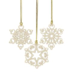 Lenox Mini Snowflake 3-Piece Porcelain Christmas Ornaments