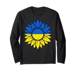 Ucraina Girasole Bandiera Ucraina I Stand con Ucraina Maglia a Manica