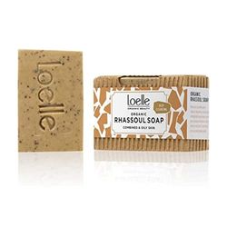 Loelle ‒ Sapone Naturale Artigianale all'Argilla Rhassoul ‒ Sapone Solido Viso e Corpo Ideale per Pelle Grassa e Mista ‒ Prodotti di Bellezza Naturali Realizzati in Marocco (75g)
