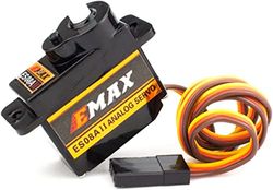 YUNIQUE GREEN-CLEAN-POWER - Analog Servo EMax ES08A II 8.6g | Plastkugghjul | 15T Armfäste Kit | för Axial SCX24 RC, Aluminiumlegering, 23x11,5x24 mm