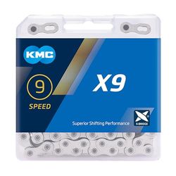 CADENA KMC X9 114 ESLABONES 9V. CROMADO