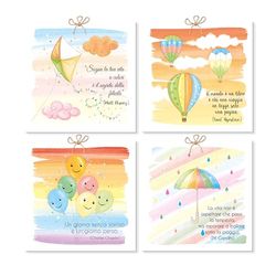 Mareli Kit de 4 carrés 10 x 10 cm avec aimant, à accrocher au mur et sur des surfaces métalliques, idéal comme bonbonnière baptême, première communion, confirmation.