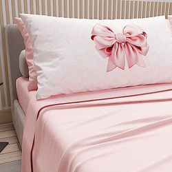 PETTI Artigiani Italiani - Lenzuola in Cotone con Federe in Stampa Digitale, Per Letto Singolo, Completo Lenzuolo Sopra e Sotto con Angoli, Rosa, 100% Made in Italy