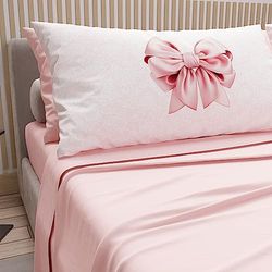 PETTI Artigiani Italiani - Lenzuola in Cotone con Federe in Stampa Digitale, Lenzuola Matrimoniali, Completo Letto Matrimoniale, Rosa, 100% Made in Italy