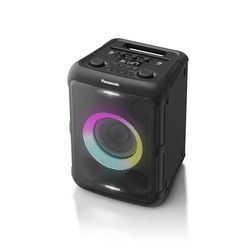 Panasonic SC-BMAX5E-K Altavoz Portátil para Fiestas con Bluetooth, Luces Integradas, 75 W, USB, Entrada Óptica para TV, Entradas de Guitarra y Micrófono para Karaoke, Negro