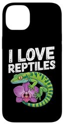 I Love Reptiles Gecko Orchid Design Case for iPhone 14 Plus