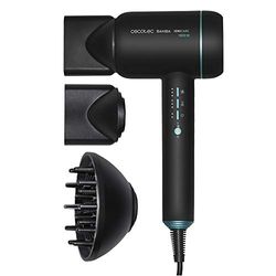 Cecotec Secador de Pelo iónico Bamba IoniCare 6000 RockStar Ice. Motor digital, Ion real, 6 Ajustes de Temperatura, Función Air Repair, Incluye Accesorios Magnéticos, Negro, Potencia 1800 W