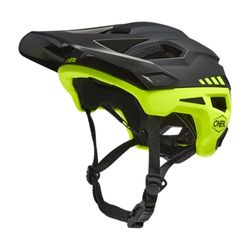 O'NEAL Trailfinder Helm | MTB All-Mountain | Gesmolten binnenste EPS & buitenschaal voor betere duurzaamheid | TRAILFINDER helm Split | Volwassenen | Zwart/Neon geel | S/M (54-58 cm)