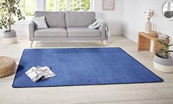 Hanse Home Nasty Tapete, macio de cabelo curto, monocromático, para sala de jantar, sala de estar, quarto das crianças, corredor, quarto, cozinha, cor azul liso, 160 x 240 cm, polipropileno, 160 x 240
