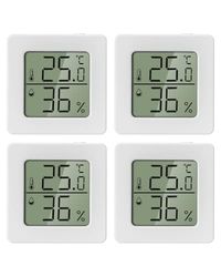 Carehabi 4 stuks luchtvochtigheidsmeter thermometer binnen mini LCD digitale thermometer hygrometer meter meter meter voor babykamer, seniorenkamer, werkkamer, wijnkelder enz