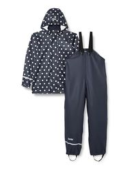 CareTec Baby und Kinder Regenjacke und Regenhose im Set, Dark Navy (778), 128