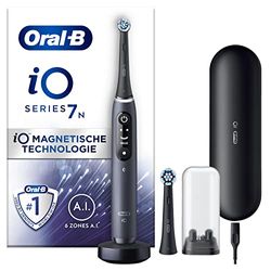 Oral-B iO 7N Zwarte Elektrische Tandenborstel, 2 Opzetborstels, 1 Reisetui, Ontworpen Door Braun