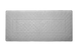 Croydex Tappetino da bagno in gomma naturale, facile da pulire, antiscivolo, per vasca da bagno con ventose di presa sicura, antimuffa, con Hygiene 'n' Clean anti batterico, grigio, 34 x 74 cm
