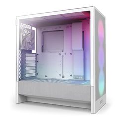 NZXT H5 Flow RGB - Boîtier de PC Gaming Compact Moyen Tour ATX - Flux d'air élevé - F360 RGBCore (CV) Inclus - Support de radiateur Avant 360 mm - Blanc