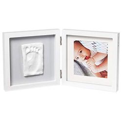 Baby Art My Baby Touch Set de moldura de foto e impressão de bebé em argila, lembrança das pegadas de mão e pé, cinzento