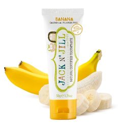 Jack N' Jill Kids Natural Toothpaste, Made With Natural Ingredients, Helps Soothe Gums & Fight Tooth Decay, Suitable From 6 Months+ - Banana Flavour 1 x 50g