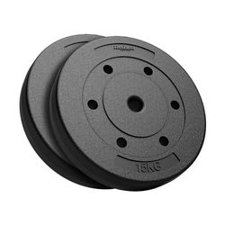 Met cement gevulde halterschijvenset, 2 x 15 kg, gat 31 mm, Rebel Active RBA-2104