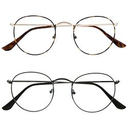 OPULIZE Bb94-27-000 Occhiali da Lettura, Marrone tartarugato/Grigio Canna di Fucile, +0.00 ingrandimento Unisex-Adulto
