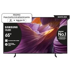 Samsung Smart TV 65'' QE65S85FAEXZT OLED 4K, NQ4 AI Gen2 Processor, 4K AI Upscaling, Glare Free, Dolby Atmos & OTS Lite, Contour Design, edizione speciale PACCHETTO INTRATTENIMENTO, 2025, 65"