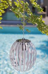 Pack of 2 Pendant light (solar), Metal, gray, PU 2, H. 17 cm, D. 15 cm
