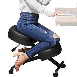 Himimi Verbeterde dikke kniestoel, ergonomisch, verstelbare kniekruk, houdingscorrectiestoel, orthopedische kniestoel voor thuis en op kantoor