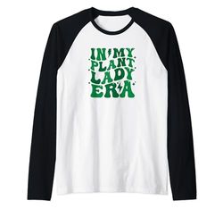 En mi planta Lady Era Plant Girl Plant Mama Plant Lady Groovy Camiseta Manga Raglan