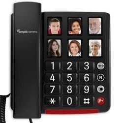 Amplicomms Bigtel 40 Plus Zwart | Vaste Telefoon Voor Senioren | 6 Grote Toetsen | Gehoorapparaat Compatibel