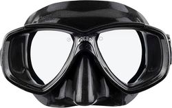 Cressi Máscara de pérolas - máscara de vidro separada para pesca, apneia, snorkel e mergulho, preto/preto, unissexo para adulto
