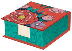 Clairefontaine - 116226C - Un Bloc Cube en Carton contenant 300 Feuillets Unis 9,8x9,8 cm Papier Ivoire 90g - Boite Décor Floral Frida Kahlo 11x11x4 cm - Boite finition Satinée Collection Frida Kahlo