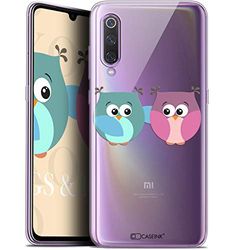 Caseink fodral för Xiaomi Mi 9 (6.4) [gel HD-mönster kollektion kärlek alla hjärtans dag design ugglor med två - mjuk - ultratunn]