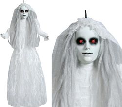 FIESTAS GUIRCA | Dead Bride Pendant (50 cm) - Decoration Doll for Halloween and Scary Parties - Doll with Wedding Dress for Horror Events - White